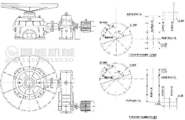 PZ座式重型圓盤給料機示意圖 PZ座式重型圓盤給料機示意圖